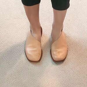 Sevilla Smith Tan Slip-On Flats with Square Toe Design